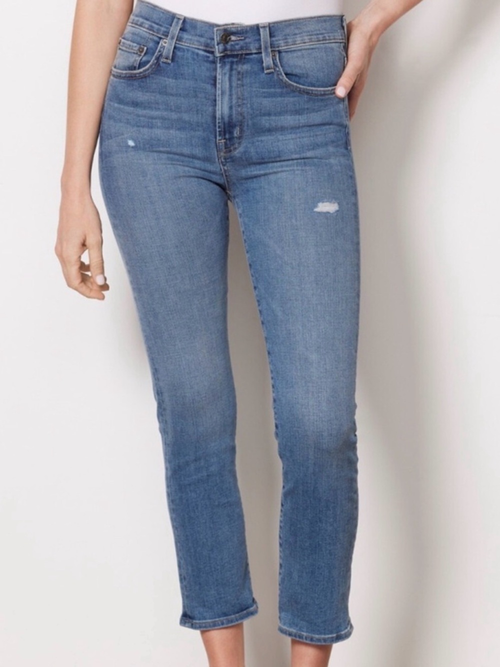Edwin Light Blue Slim Crop Ankle Jeans